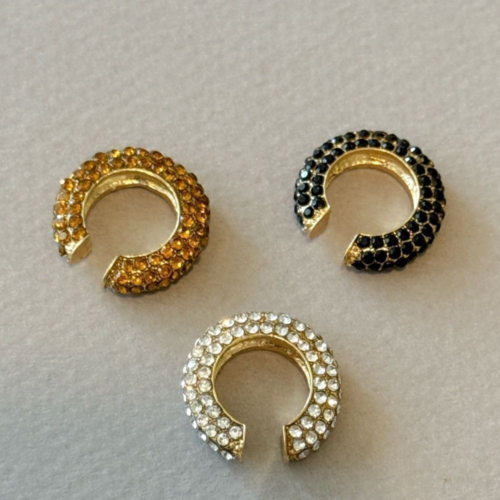 diamond cuff earrings A688 - Picture 2 of 3